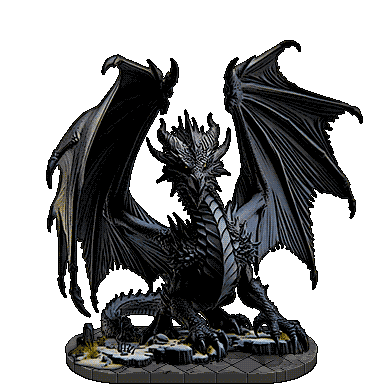 A Small Black Dragon emerging from a murky swamp