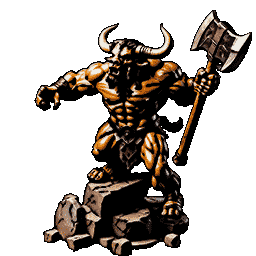A ferocious Minotaur wielding a massive axe