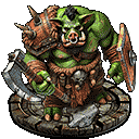 A snarling Orc Axeman