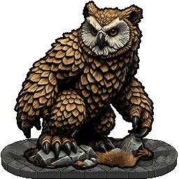 An enraged Owlbear, a bizarre hybrid of owl and bear