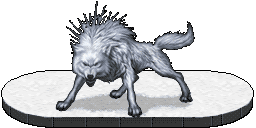 A fierce Winter Wolf in a snowy landscape